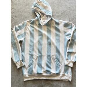 Huntington Beach Club BC ‘Placid Blue’ Striped Pullover Hoodie - Size Large